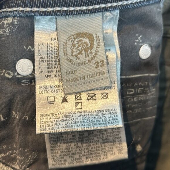 Men's Diesel Viker- R-box regular straight black jeans size W 33 L32 - Picture 11 of 13